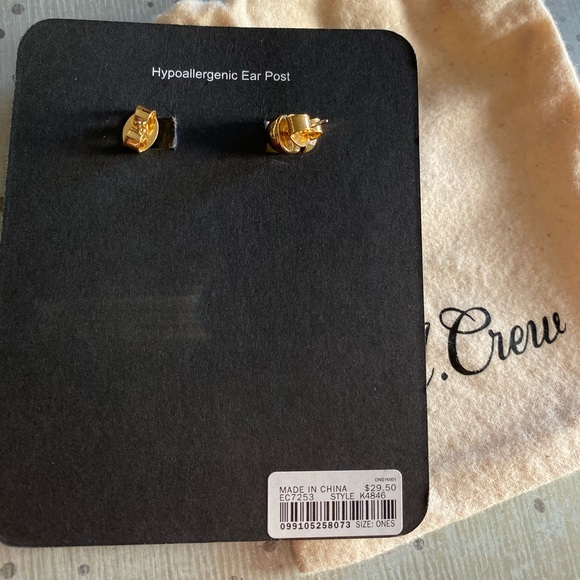 NWT J.Crew Gold Post Resin Hoop Earrings - Picture 3 of 3